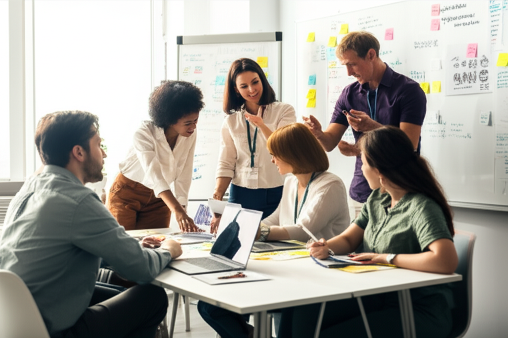 Entrepreneurs in a workshop setting